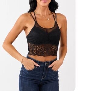 Black Lace Crop Top